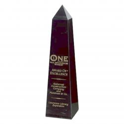 Black Marble Obelisk, 2.25" wide x 8" tall x 2.25" deep