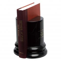 Black Marble Round Bookend or (set of 2) award, 5.5" wide x 7" tall x 2.5" deep