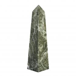Jade Green Marble Obelisk, 2.5" wide x 10" tall x 2.5" deep