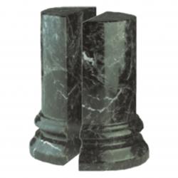 Green Marble Round Bookend or (set of 2) award, 5.5" wide x 7" tall x 2.5" deep