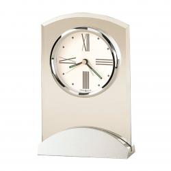 Aluminum/Glass Tribeca Clock, 4.5" wide x 6.5" tall x 1.5" deep