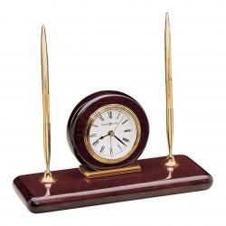 Rosewood Desk Clock, 9.25" wide x 4.5" tall x 3.75" deep