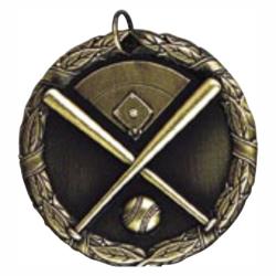 Baseball (crossed Bats) Medal, 2"