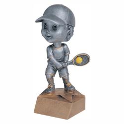Tennis Bobble Head (male) award, 6" High