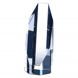 Crystal Octagon Tower, optical Crystal, 2.375" wide x 7.875" tall x 2.375" deep