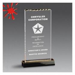 Acrylic Ice Top Award, 3/4" Thick clear acrylic, 6" wide x 11" tall x 2" deep