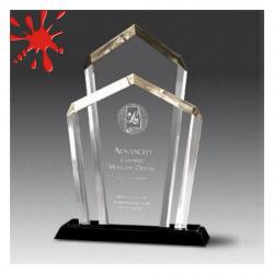 Acrylic Chairman Award, 3/4" Thick clear acrylic, 8.5" wide x 12.25" tall x 3.625" deep