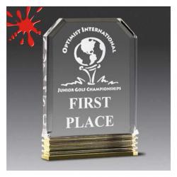Acrylic Diamond Carved Award, 1" Thick clear acrylic, 5" wide x 7" tall x 1" deep