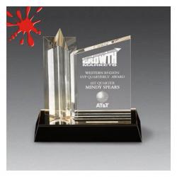 Acrylic Star Achiever Award, 3/4" Thick engravable acrylic plaque, 7" wide x 9" tall x 3.25" deep