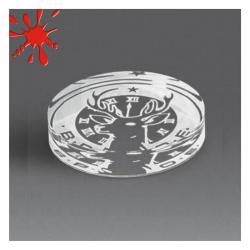 Acrylic Circle Paperweight, 3/4" Thick clear, jade or blue acrylic, 5" DIAMETER