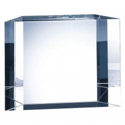 Crystal Block award, optical Crystal, 6" wide x 4.5" tall x 1.5" deep