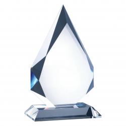 Crystal Prestige Flame, 3/4" Thick Optical Crystal, 6" wide x 9.75" tall x 3" deep