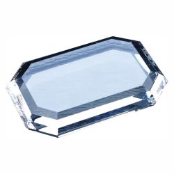 Crystal Rectangle Paperweight, 3/4" Thick Optical Crystal, 4" wide x .75" tall x 2.75" deep