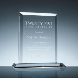 Clear Glass Mitered Rectangle, 3/4" thick starfire clear glass, 6" wide x 6.75" tall x 4" deep