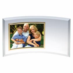 6" x 4" Glass Horizontal Photo Frame, 3/16" thick jade glass, 12.75" wide x 6.5" tall x .19" deep