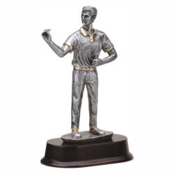 Dart (male) Resin Trophy, pewter with gold accents, 9.5" High