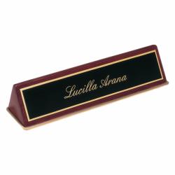 Rosewood Piano Finish Nameplate, 9.5" wide x 2" tall x 2.5" deep