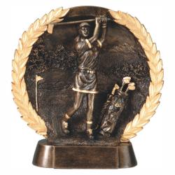 Golf (female) Wreath Resin, 7.5" High