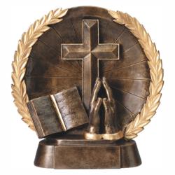 Religion Wreath Resin, 7.5" High
