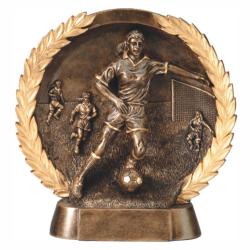 Soccer (female) Wreath Resin, 7.5" High