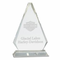 Crystal Arrowhead award, 3/4" Thick Optical Crystal, 7" wide x 10.75" tall x 2.75" deep