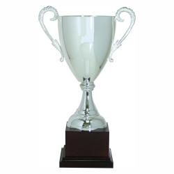 Silver Finish Trophy-mahogany Base, 12.5" High
