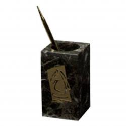 Green Marble Pencil/Pen Holder, 2.5" wide x 4.5" tall x 2.5" deep