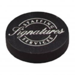 Black Marble Round Paperweight, 3.5" DIA.