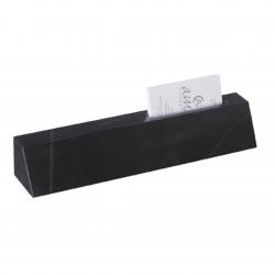 Black Marble Name Block with Card Holder, 10.5" wide x 2" tall x 2" deep