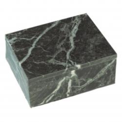 Jade Green Marble Box with Removable Lid, 5" wide x 2" tall x 4" deep