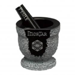 Black Marble Chisel Etched Mortar and Pestle award, 4" DIA X 4" tall
