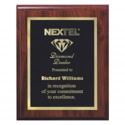 Walnut Finish Veneer Plaque, 6" wide x 8" tall