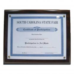 Walnut Veneer Certificate Plaque, 13" wide x 10.5" tall