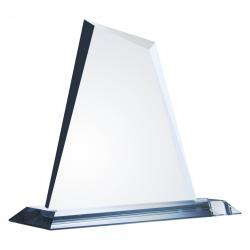Clear Glass Faceted Kryptonite, 3/4" thick starfire clear glass, 7" wide x 8" tall x 3" deep