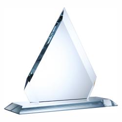 Clear Glass Regal Diamond, 3/4" thick starfire clear glass, 8" wide x 8.75" tall x 4" deep
