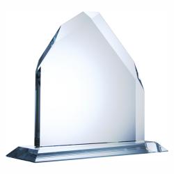 Clear Glass Dartmoor Peak, 3/4" thick starfire clear glass, 8" wide x 6.75" tall x 4" deep