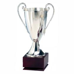 Silver Plated Trophy-mahogany Base, 9" High