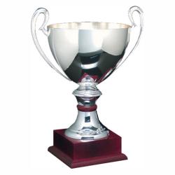 Silver Plated Trophy-mahogany Base, 18" High