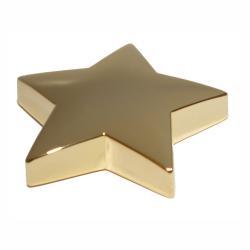 Brass Star Paperweight, 4.25" wide x 1" tall x 4.25" deep