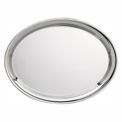 Chrome Plated Oval Tray, 12.5" wide x 9.75" tall