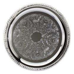 Chrome Plated Round Tray, 12" DIA.
