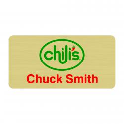 Brushed Gold Aluminum Badge, .020 thick aluminum, with magnet