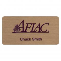 Brushed Brass Badge, .025 thick solid brass, with magnet