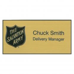 Plastic Badge, 1/16" Thick laminated acrylic, _" X _" with magnet