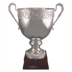 Silver Finish Trophy-mahogany Base, 17.75" High