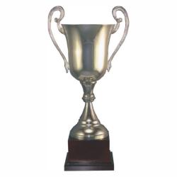 Silver Finish Trophy-mahogany Base, 12.5" High