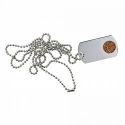 Basketball Dog Tag, 2" wide x 1" tall