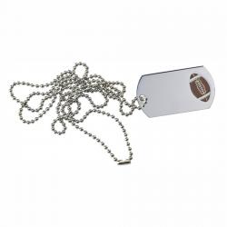 Football Dog Tag, 2" wide x 1" tall
