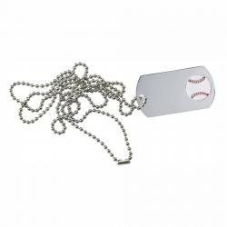 Baseball Dog Tag, 2" wide x 1" tall