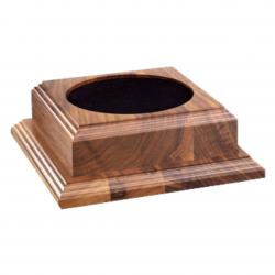 Walnut Base with Cut-out, solid Walnut Base, 8.25" DIA.